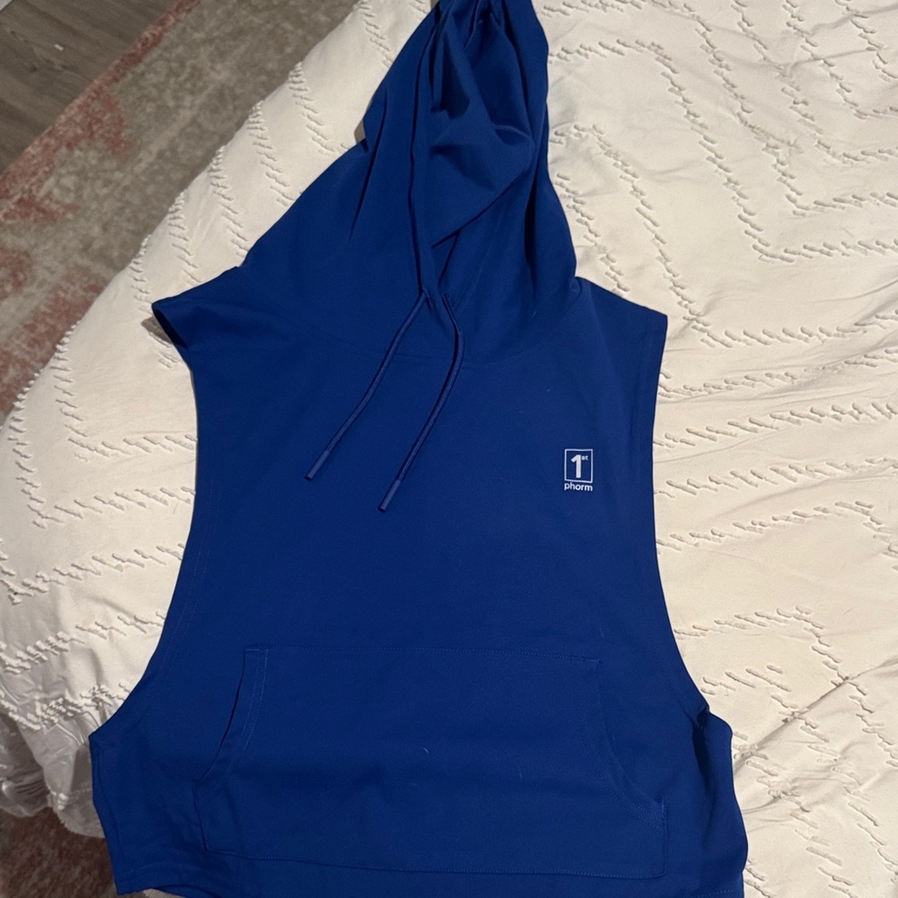 Stylish Blue Sleeveless Hoodie by [Brand]